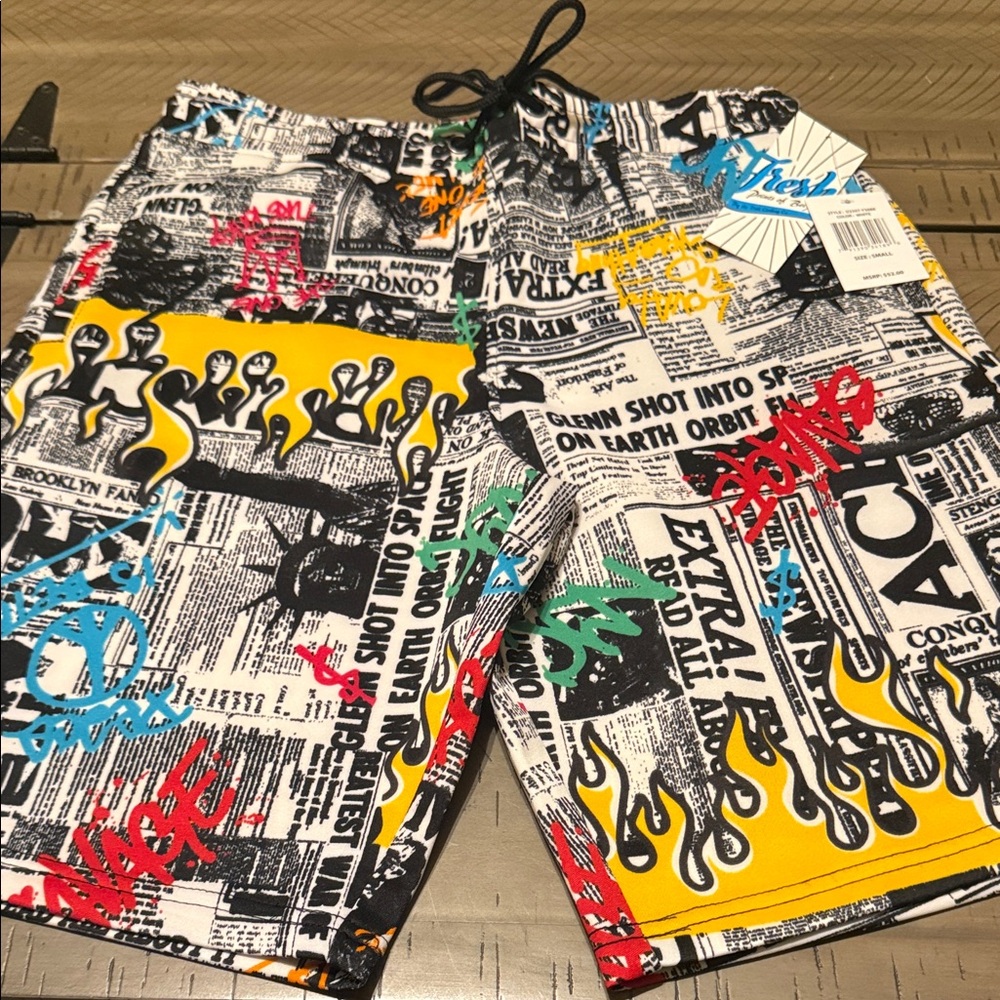 2/$30 Drill Colorful Graphic Men's Shorts